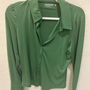 Green Abercrombie Button Up - M